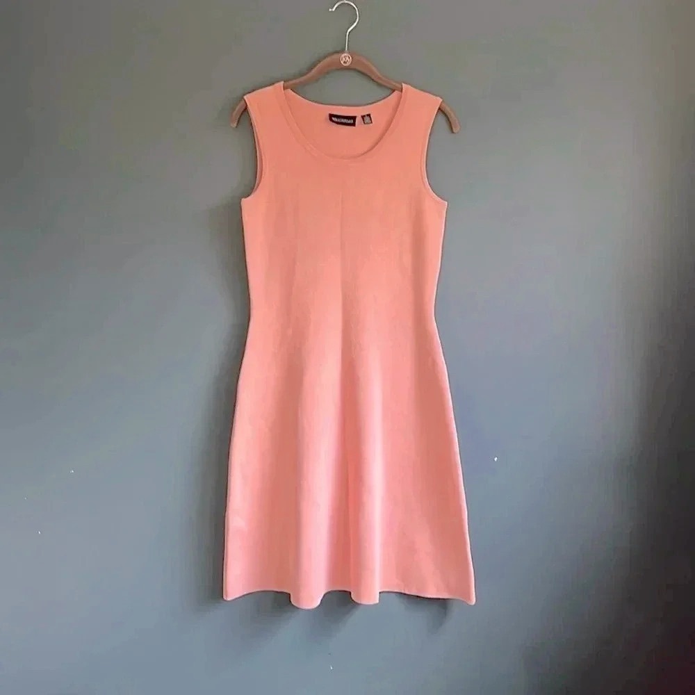Nina Leonard Dress Size small Sleeveless A-Line Sweater Pink‎